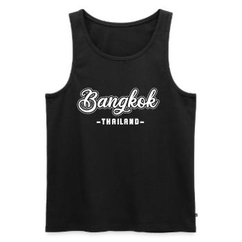 Vintage Thaïlande Vacances Asie Coucher de soleil Bangkok - Débardeur bio Premium Homme - noir - Devant - AI Model Male 178 light (178cm)