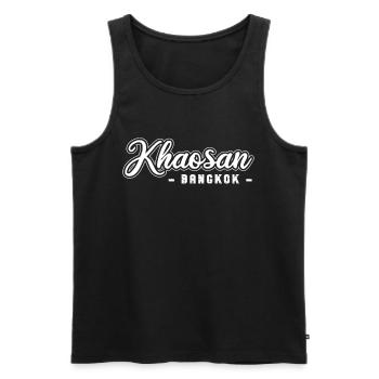 Vintage Thaïlande Asie Coucher de soleil Bangkok Khaosan - Débardeur bio Premium Homme - noir - Devant - AI Model Male 178 light (178cm)