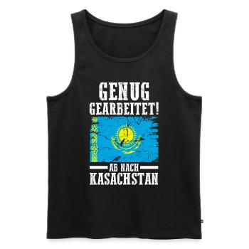 Urlaub Kasache Kasachstan - Männer Premium Bio Tank Top - Schwarz - Vorne - Michal (187cm)