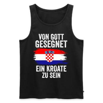 Kroatien Kroate Kroatisches - Männer Premium Bio Tank Top - Schwarz - Vorne - AI Model Male 178 light (178cm)