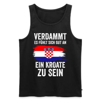 Kroatien Kroate Kroatisches - Männer Premium Bio Tank Top - Schwarz - Vorne - AI Model Male 178 light (178cm)