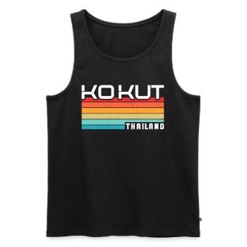 Vintage Thailand Vacation Asia Sunset Ko Kut - Men's Premium Organic Tank Top - black - Front - Michal (187cm)