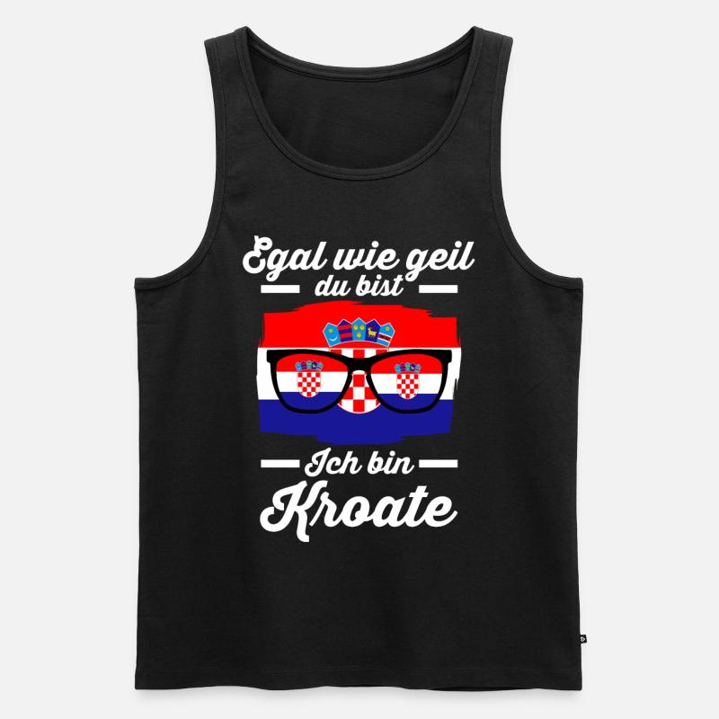 Kroate Kroatisches Kroatien - Männer Premium Bio Tank Top - Schwarz