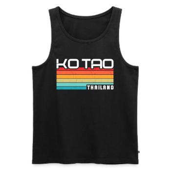 Vintage Thaïlande Vacances Asie Coucher de Soleil Ko Tao - Débardeur bio Premium Homme - noir - Devant - AI Model Male 178 light (178cm)