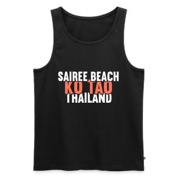 Vintage Thaïlande Vacances Asie Coucher de Soleil Ko Tao - Débardeur bio Premium Homme - noir - Devant - AI Model Male 178 light (178cm)