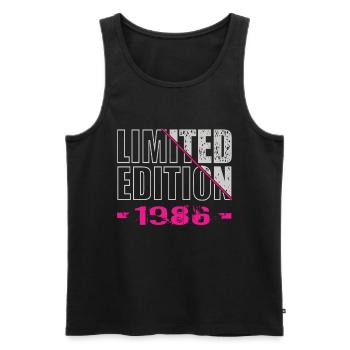 Limited Edition 1986 - Men's Premium Organic Tank Top - black - Front - AI Model Male 178 light (178cm)