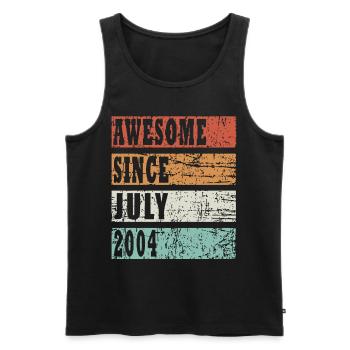 Baujahr 2004 Juli geboren Geschenkidee - Männer Premium Bio Tank Top - Schwarz - Vorne - AI Model Male 178 light (178cm)