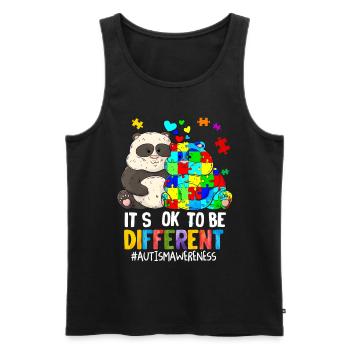 Autism - Men's Premium Organic Tank Top - black - Front - AI Model Male 178 light (178cm)