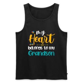 Autistic Tshirt Autimus Gift Asperger Children - Men's Premium Organic Tank Top - black - Front - AI Model Male 178 light (178cm)