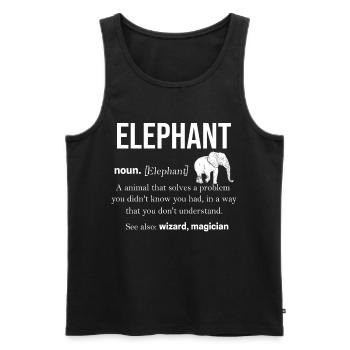 Éléphant - Débardeur bio Premium Homme - noir - Devant - Michal (187cm)