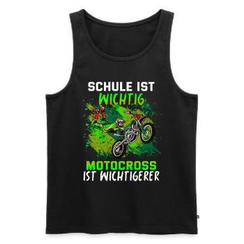 Cadeau Motocross pour Enduro Supermoto Dirt Bike - Débardeur bio Premium Homme - noir - Devant - Michal (187cm)