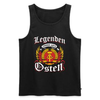 Ossi Geschenk Ostdeutschland NVA Germania Osten - Männer Premium Bio Tank Top - Schwarz - Vorne - Michal (187cm)