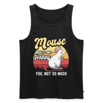 Souris Souris Cadeau Rat Rongeur Souris Souris Lousemaus - Débardeur bio Premium Homme - noir - Devant - Michal (187cm)