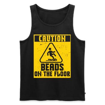 Caution Beads On Floor - Men's Premium Organic Tank Top - black - Front - AI Model Male 178 light (178cm)