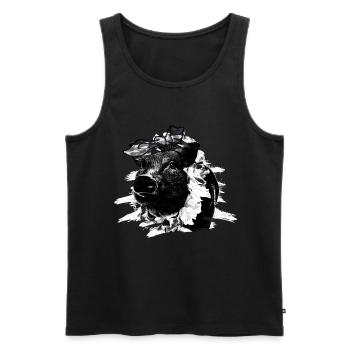 Pig Tshirt Enfants Femmes Porcelet Porcelet - Débardeur bio Premium Homme - noir - Devant - AI Model Male 178 light (178cm)