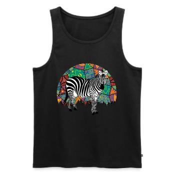 Zebra Afrika Pferd Hipster Geschenk Tier Streifen - Männer Premium Bio Tank Top - Schwarz - Vorne - AI Model Male 178 light (178cm)