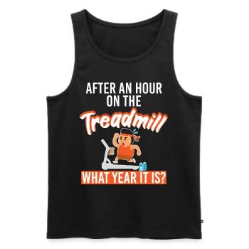 An Hour On The Treadmill What Year - Men's Premium Organic Tank Top - black - Front - Michal (187cm)