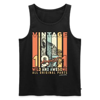 Retro 1971 August - Männer Premium Bio Tank Top - Schwarz - Vorne - Michal (187cm)