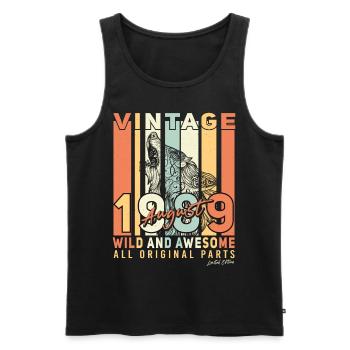 August 1989 Birthday greeting - Men's Premium Organic Tank Top - black - Front - Michal (187cm)