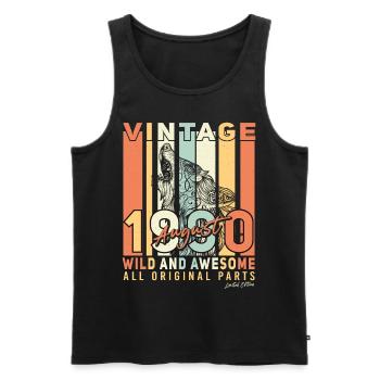 Geschenkidee Für August 1990 - Männer Premium Bio Tank Top - Schwarz - Vorne - Michal (187cm)