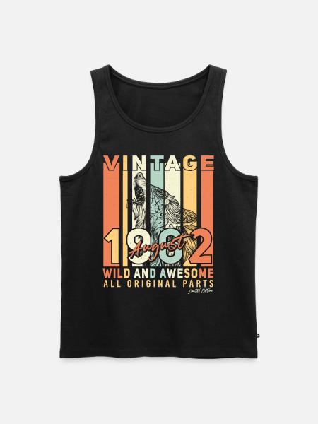 60th birthday August 1962 - Men's Premium Organic Tank Top - black