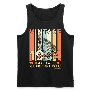 Vintage 1964 August - Men's Premium Organic Tank Top - black - Front - Michal (187cm)