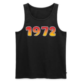 1972 Lucky Year In Orange - Yellow Design - Men's Premium Organic Tank Top - black - Front - AI Model Male 178 light (178cm)
