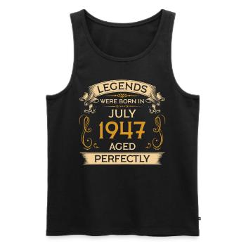 Birthday Legends Were Born Ins July 1947 - Men's Premium Organic Tank Top - black - Front - AI Model Male 178 light (178cm)