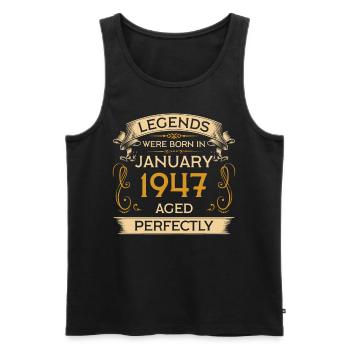 Birthday Legends were born in January 1947 - Men's Premium Organic Tank Top - black - Front - Michal (187cm)