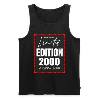 Limited Edition 2000 - Men's Premium Organic Tank Top - black - Front - Michal (187cm)