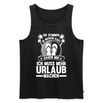 Die Stimmen in meinem Kopf sagen mir ich muss in d - Männer Premium Bio Tank Top - Schwarz - Vorne - Michal (187cm)