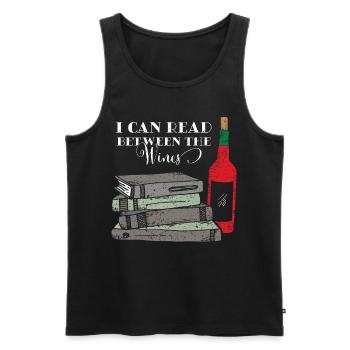 Bücher Lesen Wein Weinliebhaber Bücherwurm Buch - Männer Premium Bio Tank Top - Schwarz - Vorne - Michal (187cm)