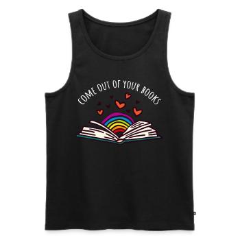 Read Books Book Lovers LGBTQ Pride Lesbian - Men's Premium Organic Tank Top - black - Front - AI Model Male 178 light (178cm)