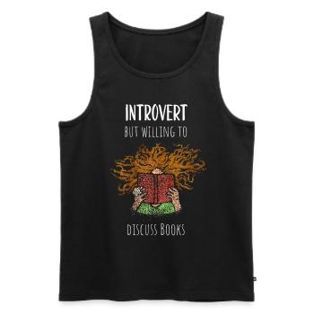 Bücher Buchclub Introvertiert Bücherwurm Leseratte - Männer Premium Bio Tank Top - Schwarz - Vorne - Michal (187cm)
