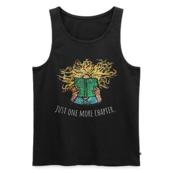 Juste un chapitre de plus Livres Lire Fan de livres - Débardeur bio Premium Homme - noir - Devant - AI Model Male 178 light (178cm)
