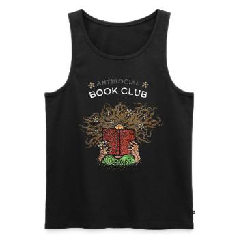 Buchclub Lesen Literatur Bücherwurm Leseratte - Männer Premium Bio Tank Top - Schwarz - Vorne - Michal (187cm)