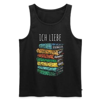 Ich liebe Bücher Buchclub Lesen Buch Buchliebhaber - Männer Premium Bio Tank Top - Schwarz - Vorne - Michal (187cm)