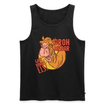 Kamel Dromedar Ganz dünnes Eis Wortwitz DROHmedar - Männer Premium Bio Tank Top - Schwarz - Vorne - Michal (187cm)