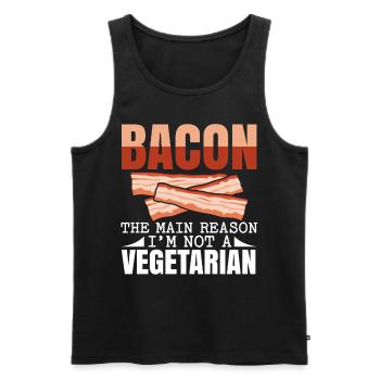 Bacon La principale raison pour laquelle je n’ai pas de végétarien - Débardeur bio Premium Homme - noir - Devant - AI Model Male 178 light (178cm)