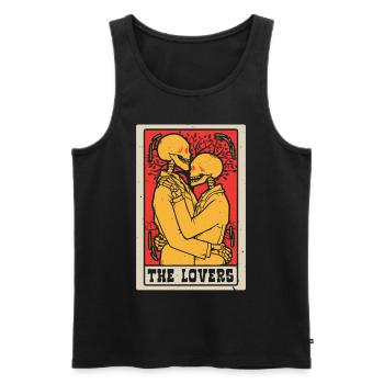The Loving Tarot Card Shaman Fortune Telling - Men's Premium Organic Tank Top - black - Front - AI Model Male 178 light (178cm)