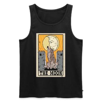 The Moon Tarot Card Shaman Divination - Men's Premium Organic Tank Top - black - Front - AI Model Male 178 light (178cm)