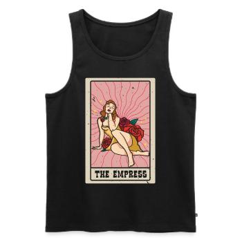 The Empress Tarot Card Shaman Divination - Men's Premium Organic Tank Top - black - Front - AI Model Male 178 light (178cm)