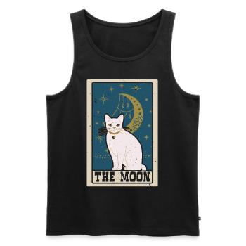 The Moon Tarot Card Shaman Divination - Men's Premium Organic Tank Top - black - Front - AI Model Male 178 light (178cm)