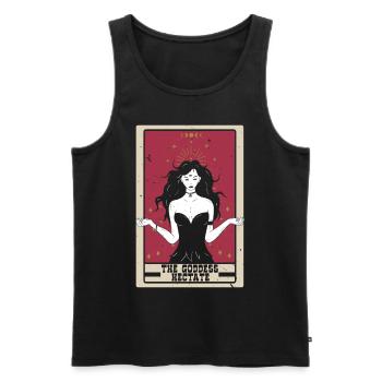 La déesse Hectate Tarot Carte De Bonne Aventure - Débardeur bio Premium Homme - noir - Devant - AI Model Male 178 light (178cm)