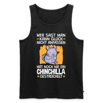 Chinchilla streicheln Wollmaus Nagetier - Männer Premium Bio Tank Top - Schwarz - Vorne - Michal (187cm)