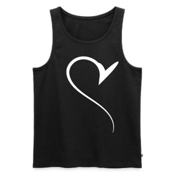 Half Wise Heart Simple - Men's Premium Organic Tank Top - black - Front - AI Model Male 178 light (178cm)