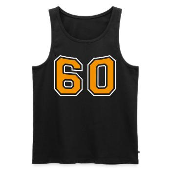 Numéro 60 Orange - Débardeur bio Premium Homme - noir - Devant - Michal (187cm)