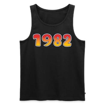 1982 Lucky Year In Orange - Yellow Design - Men's Premium Organic Tank Top - black - Front - AI Model Male 178 light (178cm)