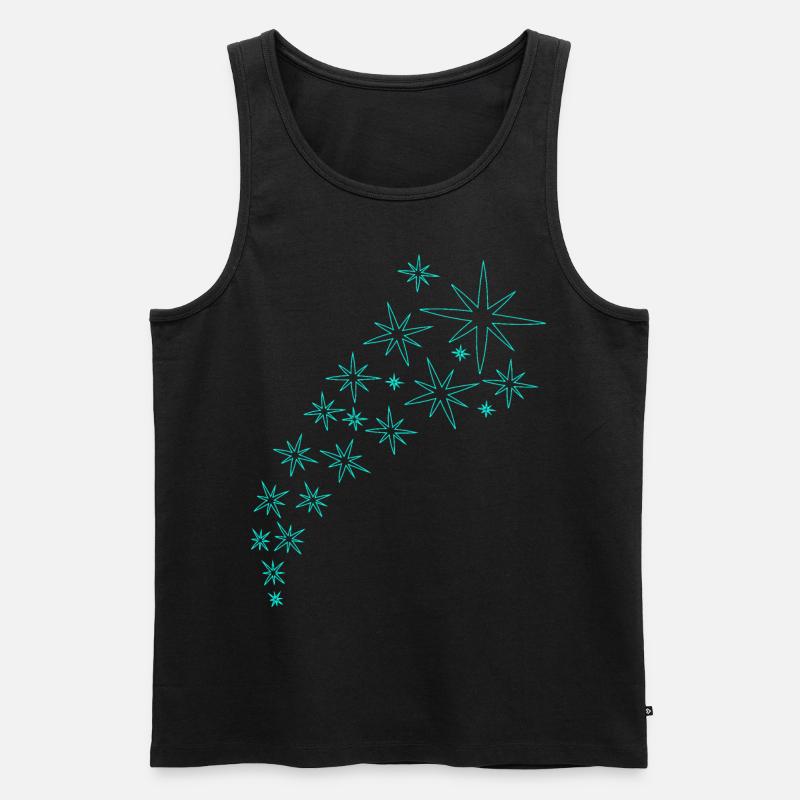 Sternenbogen Mintgrünes Design - Männer Premium Bio Tank Top - Schwarz