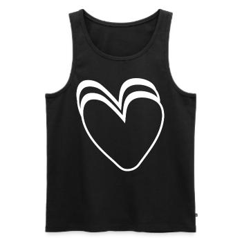 Cœurs Blancs - Débardeur bio Premium Homme - noir - Devant - Michal (187cm)